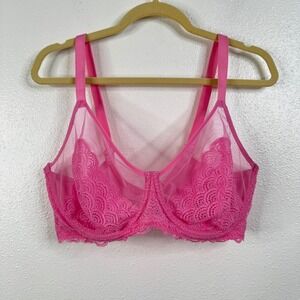 HSIA Pink‎ Lace Unlined Underwire Bra Size 38DDD